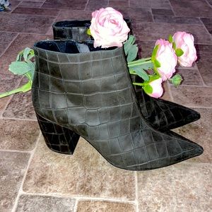 Jeffrey Campbell crocodile heeled boots